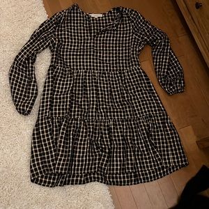 Loft navy blue and gold dress